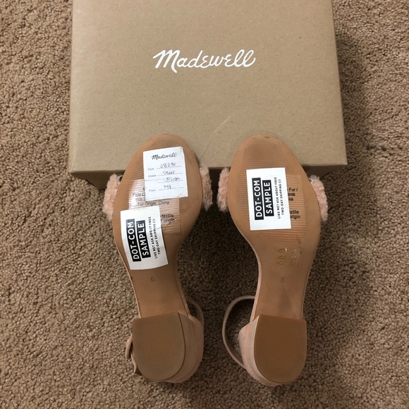 NIB Madewell Shearling/Suede Block Heel Sandal - Picture 6 of 8